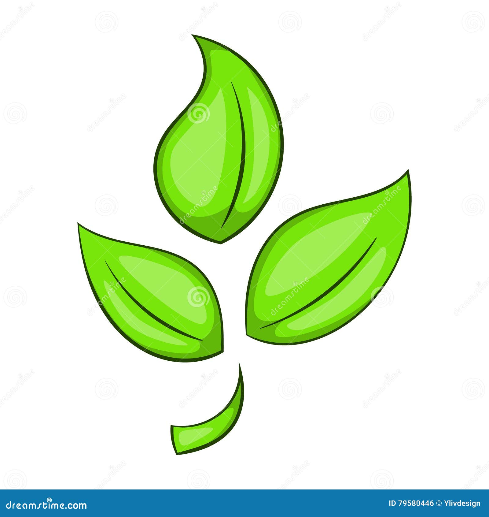 green plant eco  icon, cartoon style