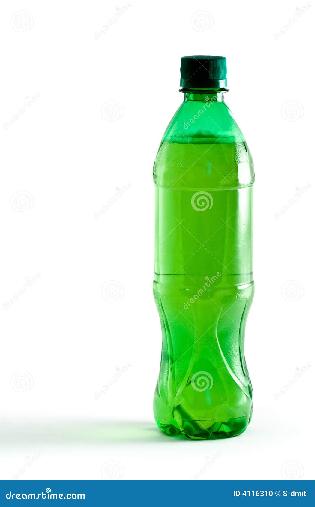 Green Plastic Bottle With A Drink Stock Photo Image of close, clean
