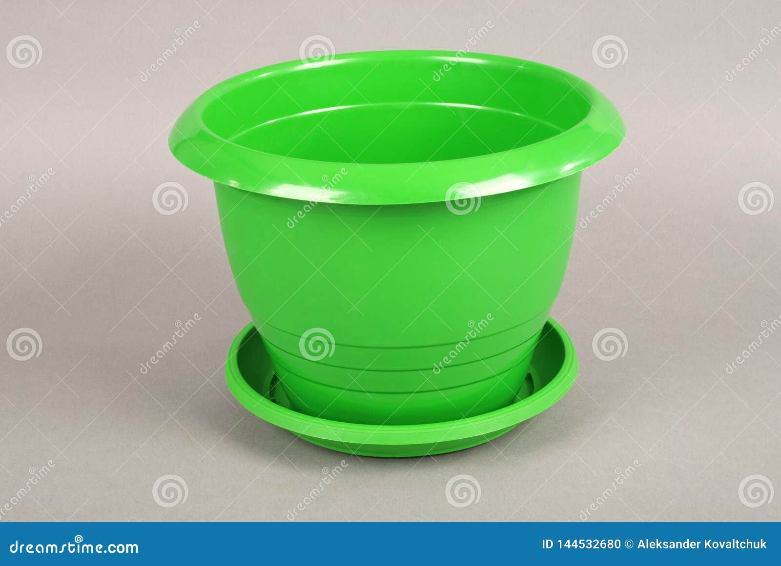 Green Plastic Flower Pots stock photo. Image of empty 144532680