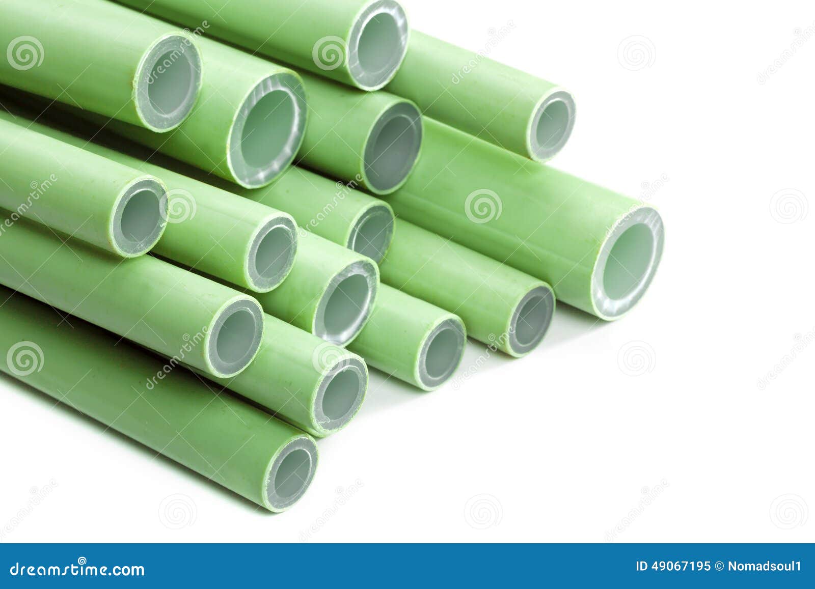 Green plastic pipes stock image. Image of polystyrene 49067195