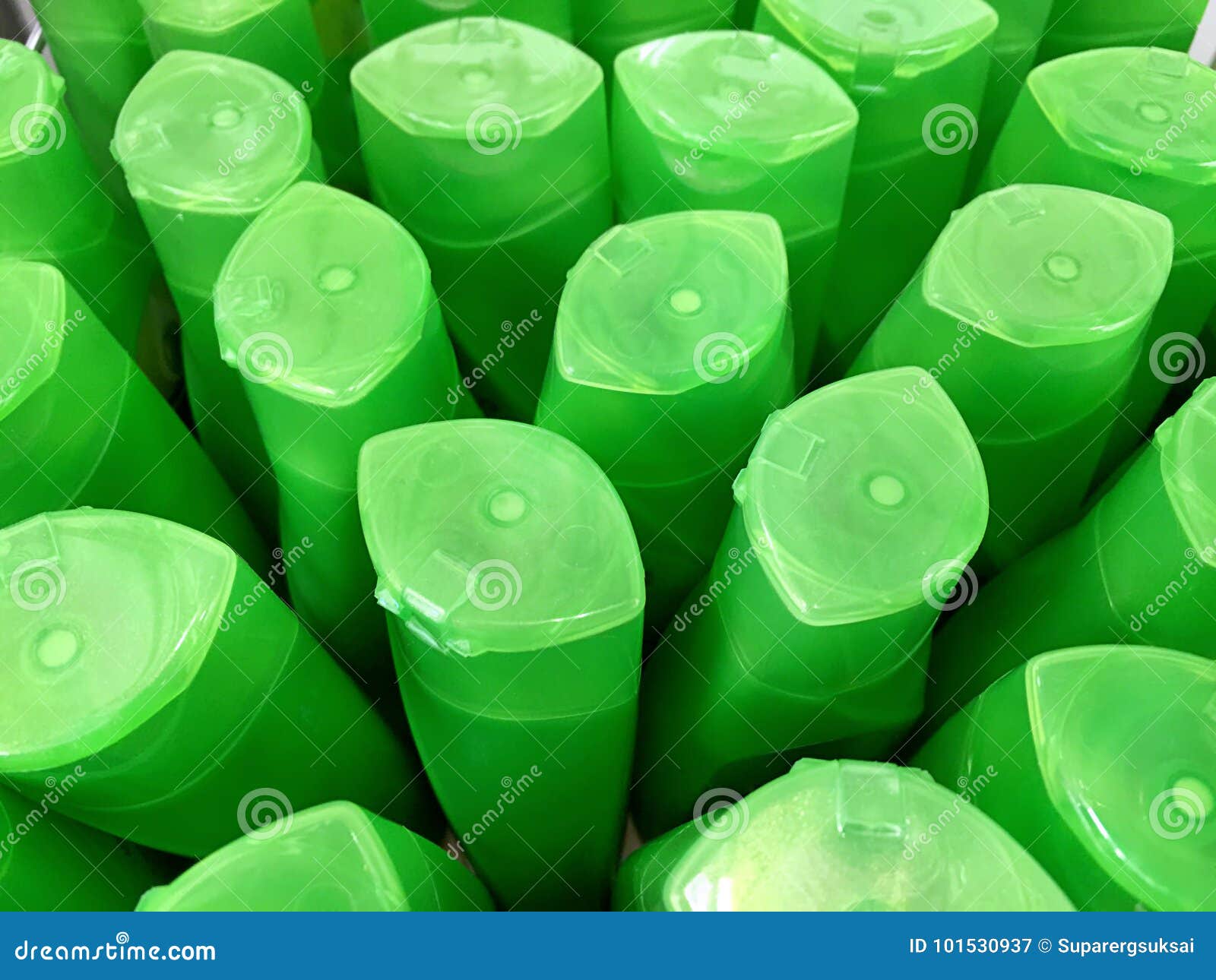 Green Plastic Shampoo Bottles Stock Image Image of female, lotion