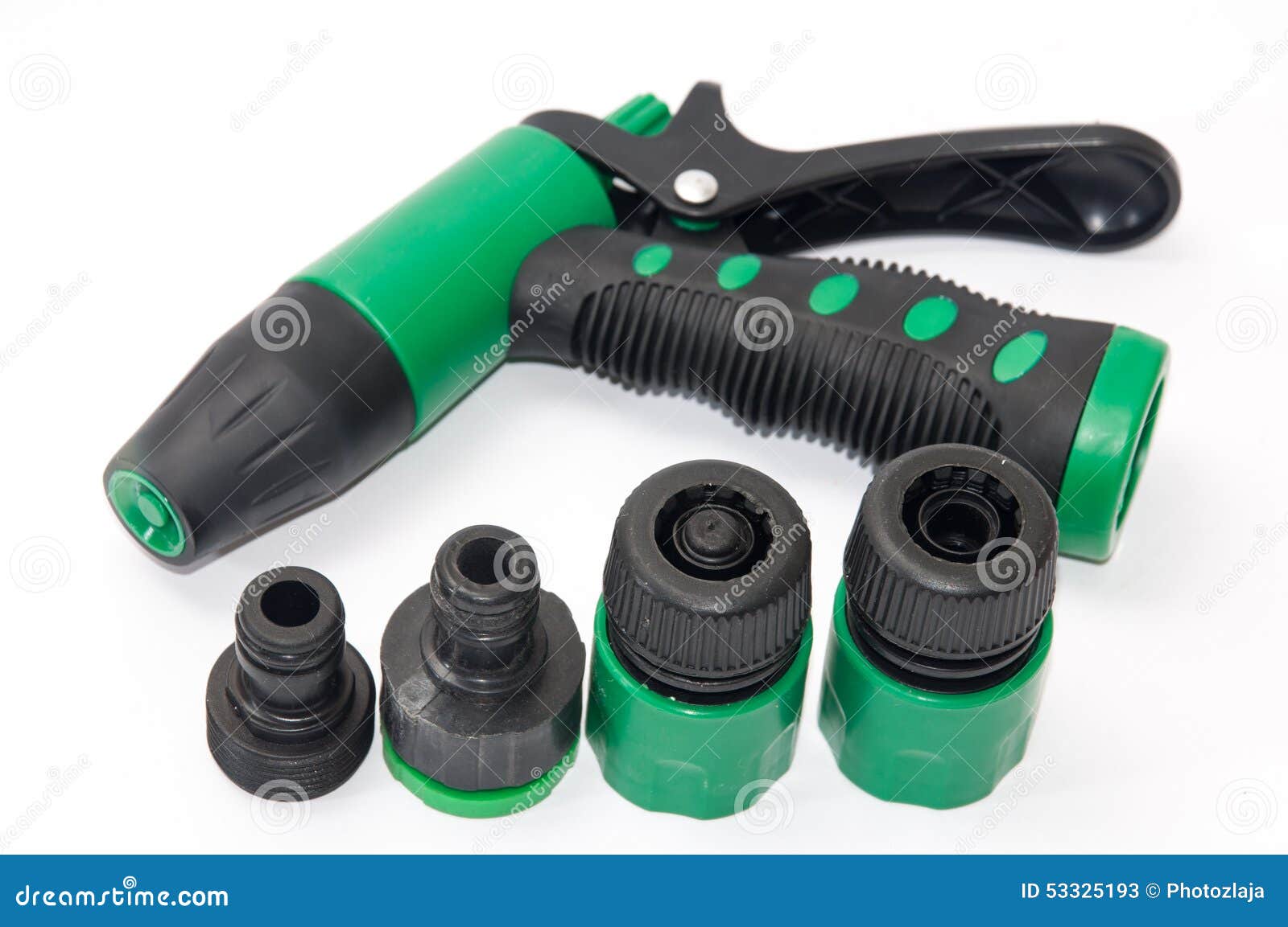 Green Plastic Sprayer for Garden with Accessories Stock Image Image