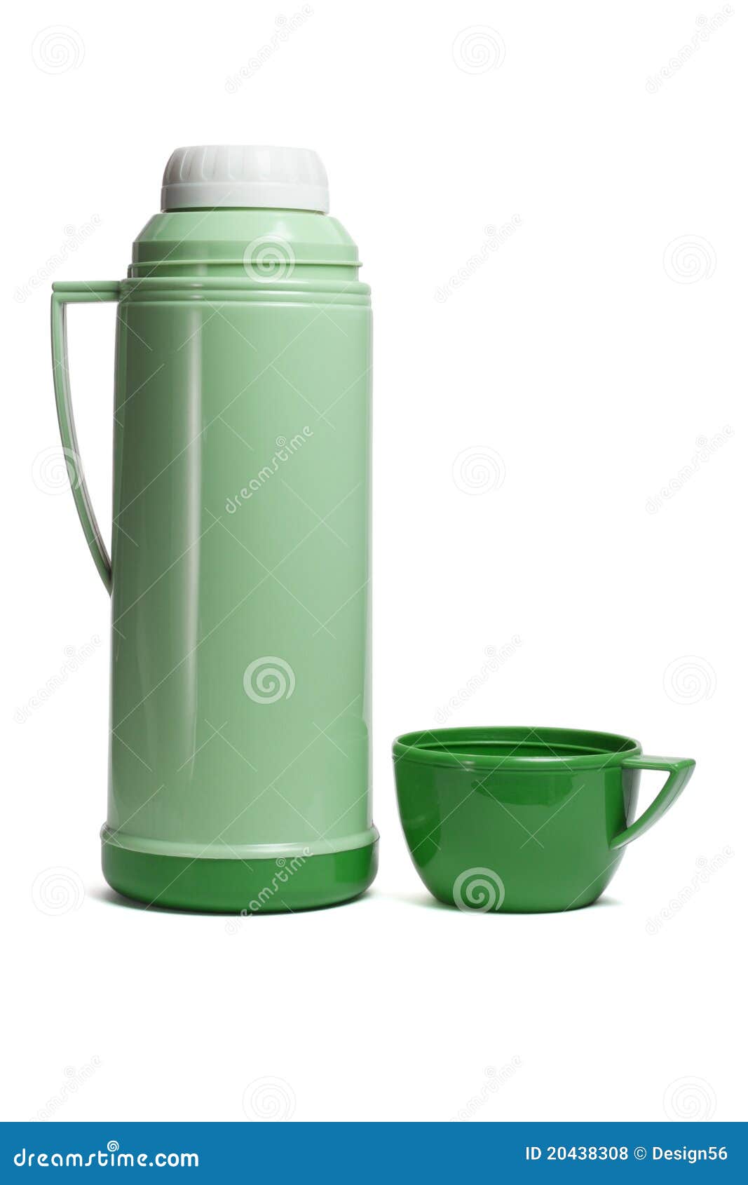 Green Plastic Thermos Flask Stock Photo - Image of isolated, drink: 20438308