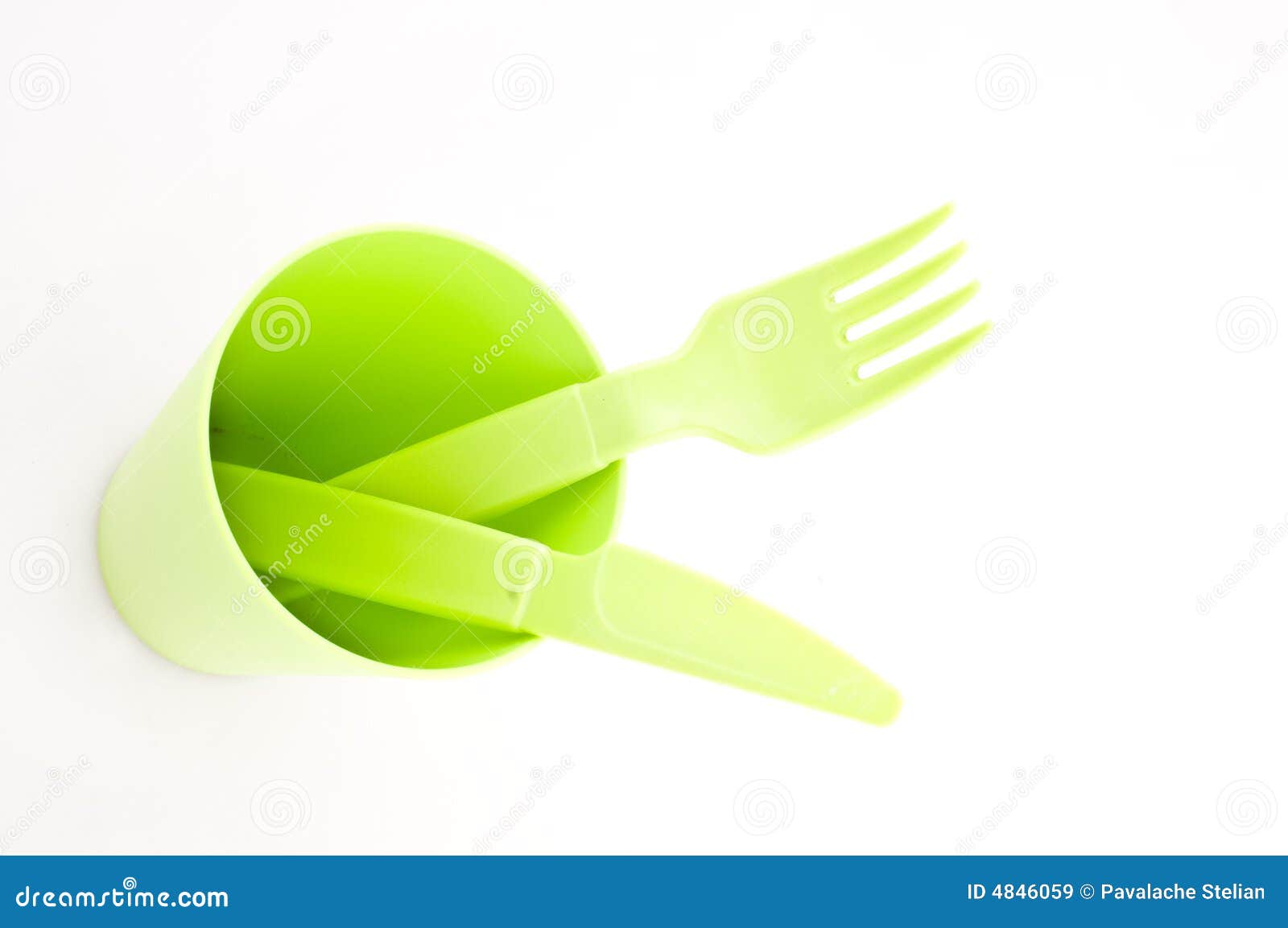 Green plastic utensils stock image. Image of plastic, utensil 4846059