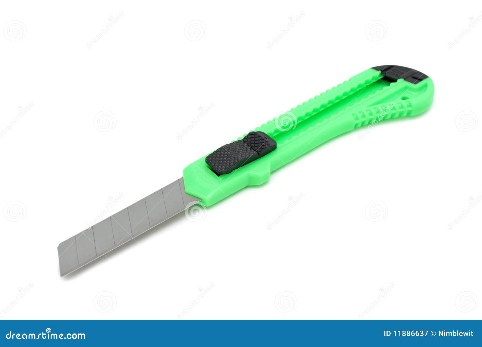 Green Plastic Utility Knife, Isolated Stock Image Image of office