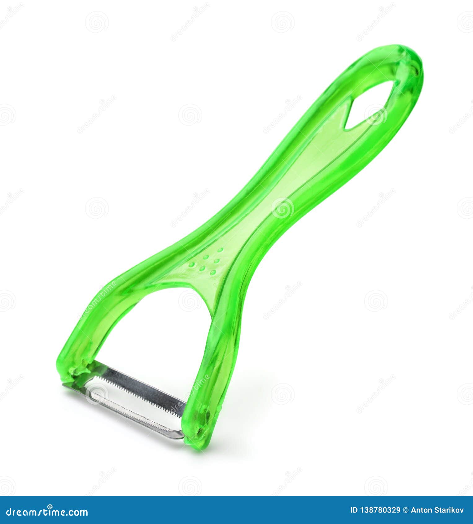 Green Plastic Vegetable Peeler Stock Image Image of household, cutout 138780329