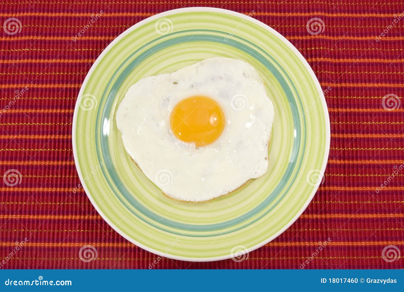 Green Plate with Cooked Egg Stock Photo Image of meal, plate 18017460