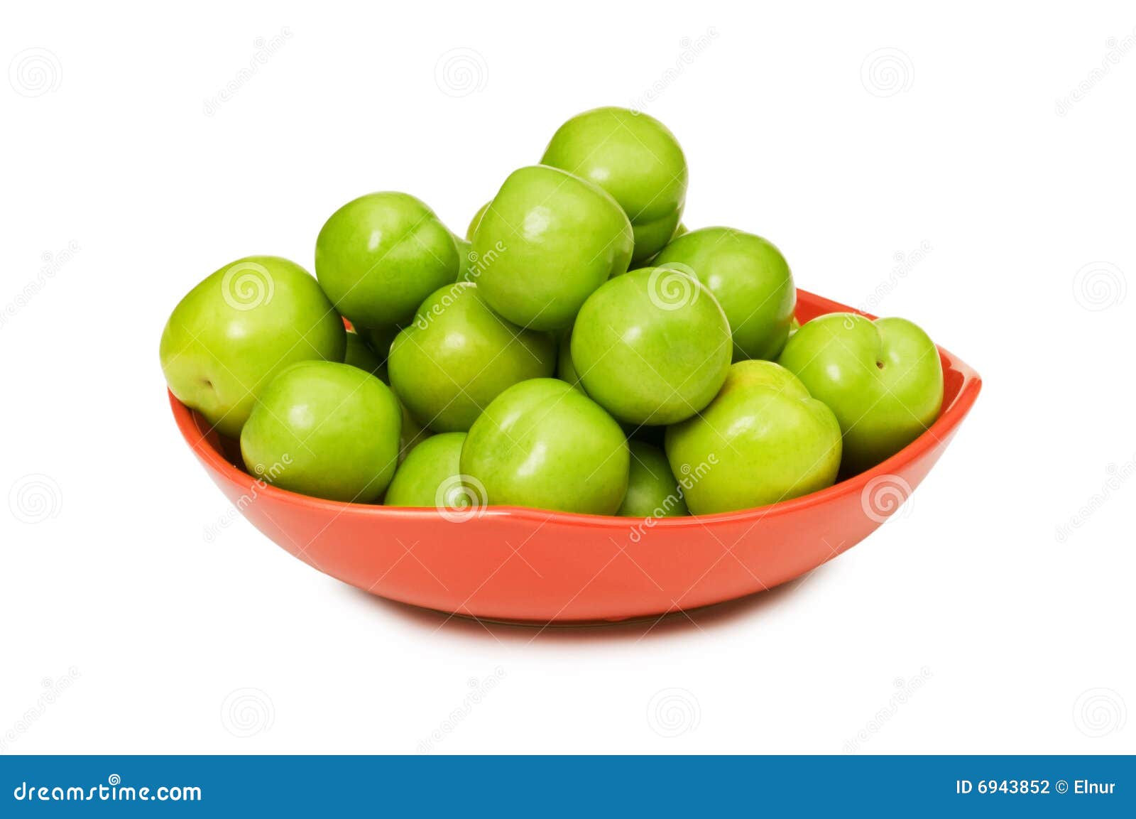 Green plums isolated stock photo. Image of white, snack 6943852