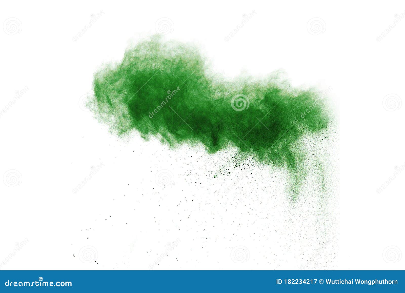 Green Powder Explosion Isolated on White Background Stock Image Image