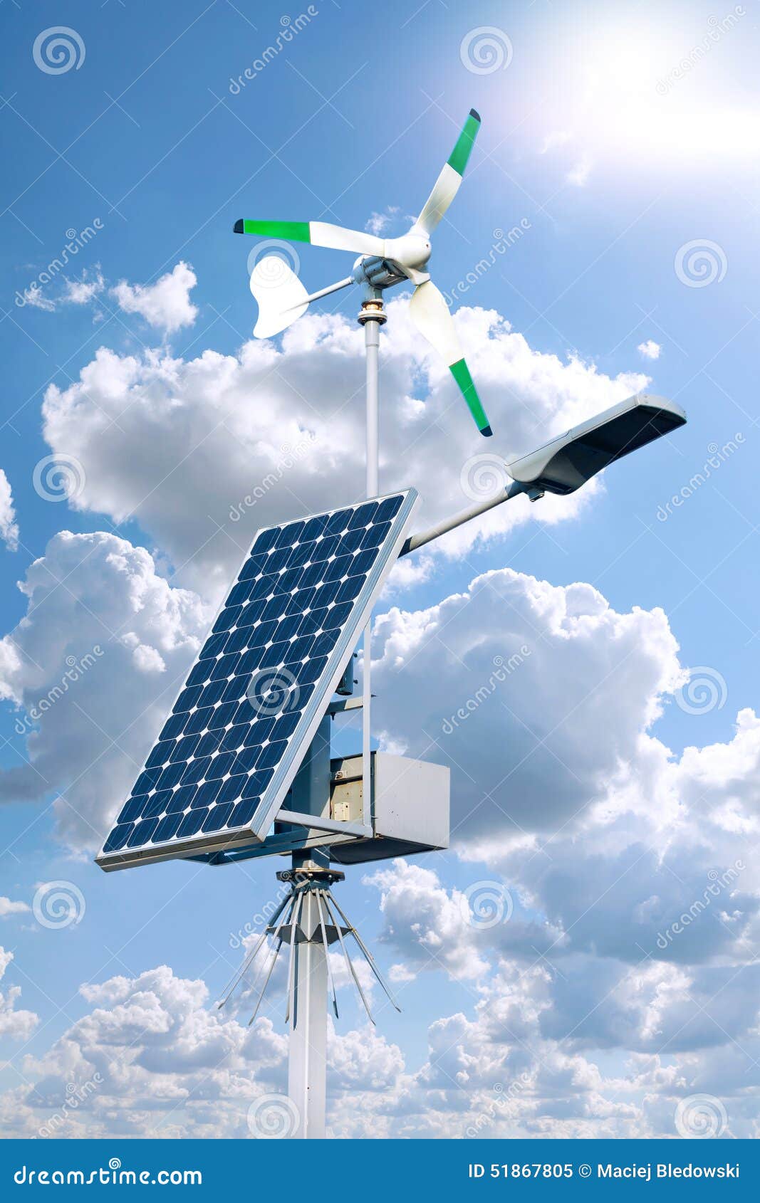 Green Power, Solar and Wind Energy Infrastructure Stock Image Image