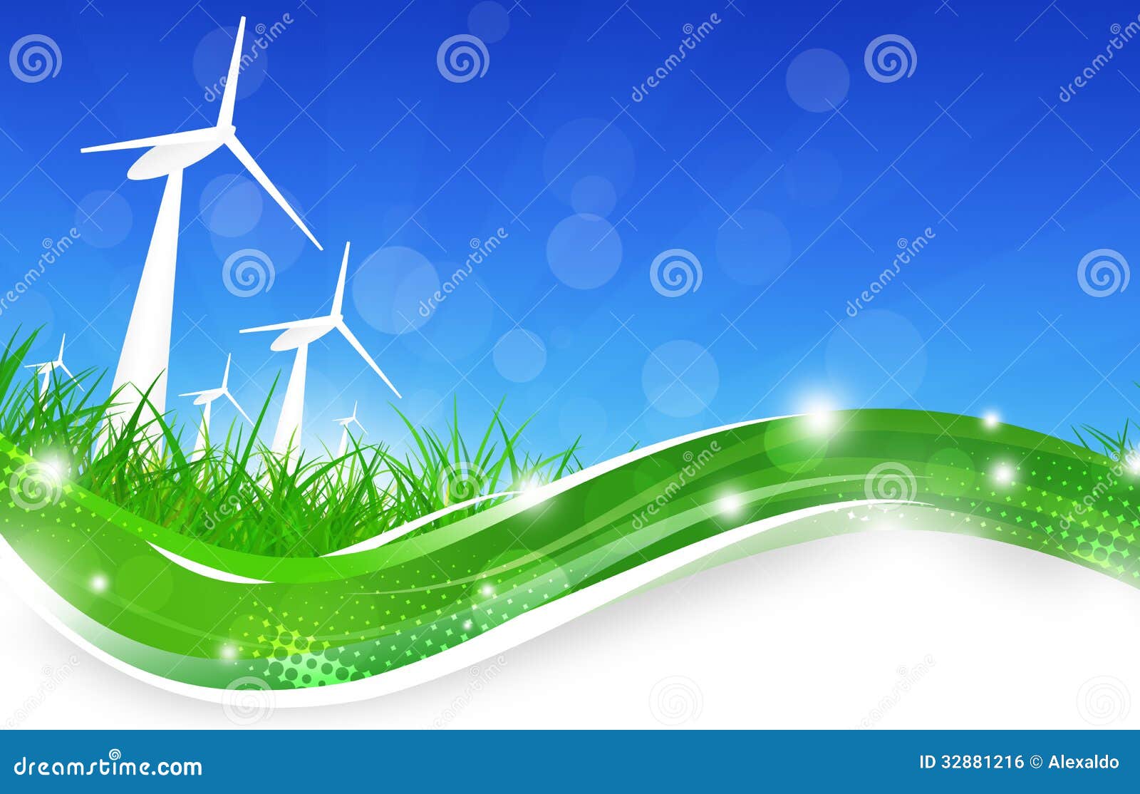 green power wind turbines illustration concept nature 32881216