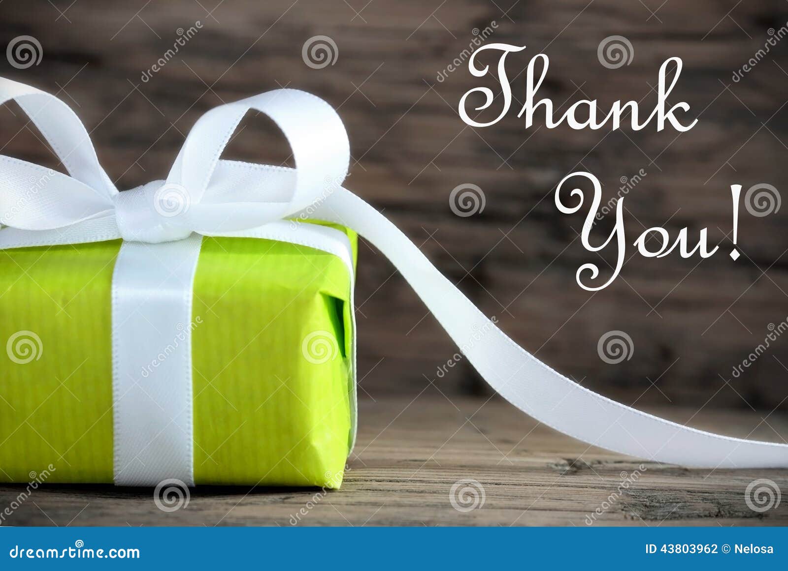 green present with thank you text