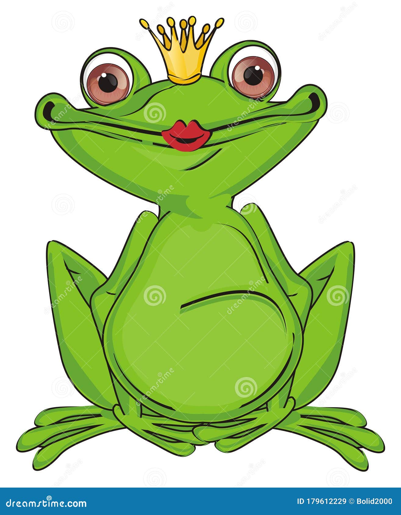Green princess frog stock illustration. Illustration of golden - 179612229