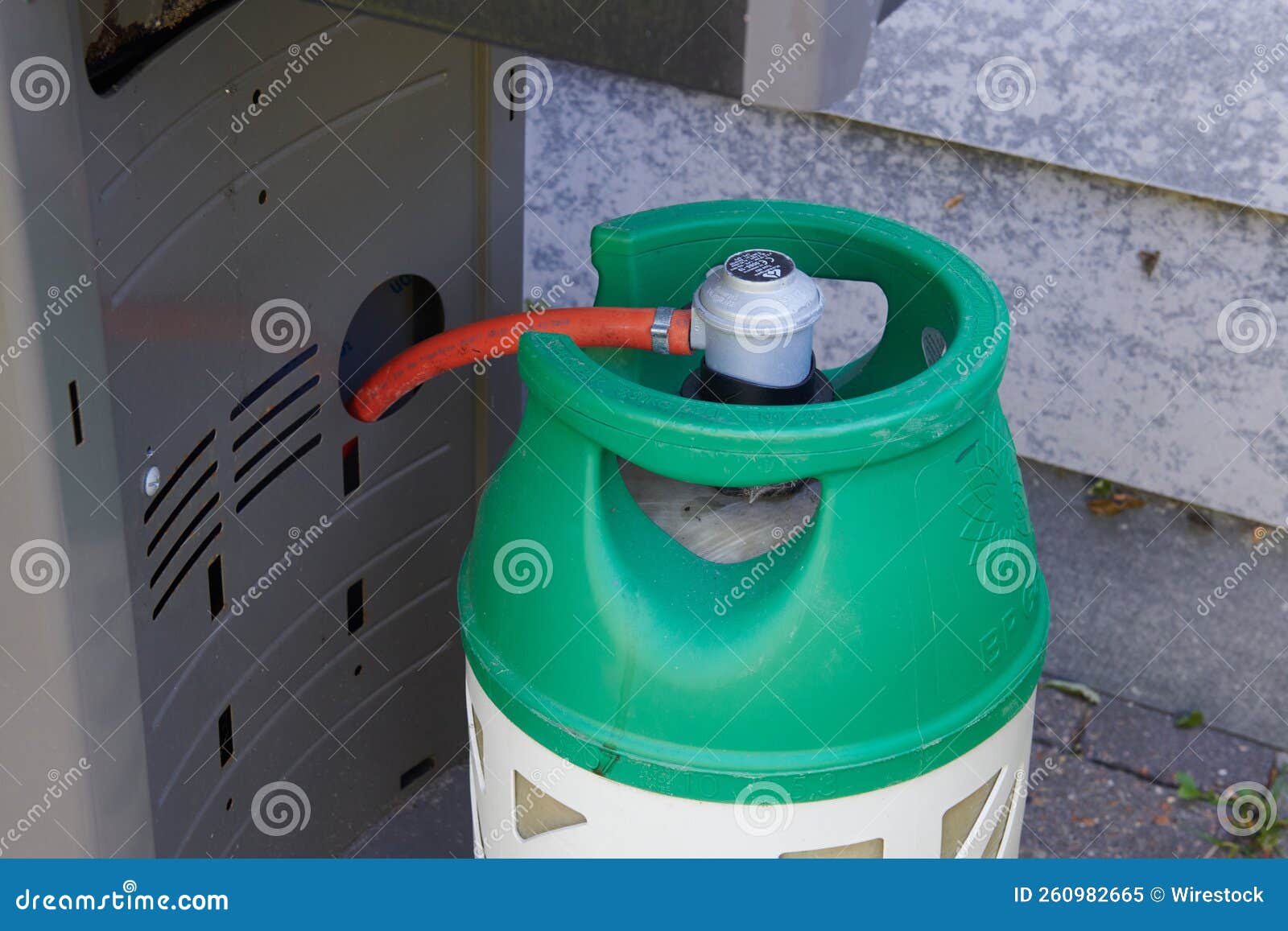Green Propane Gas Connected To a Grill Stock Image Image of propane