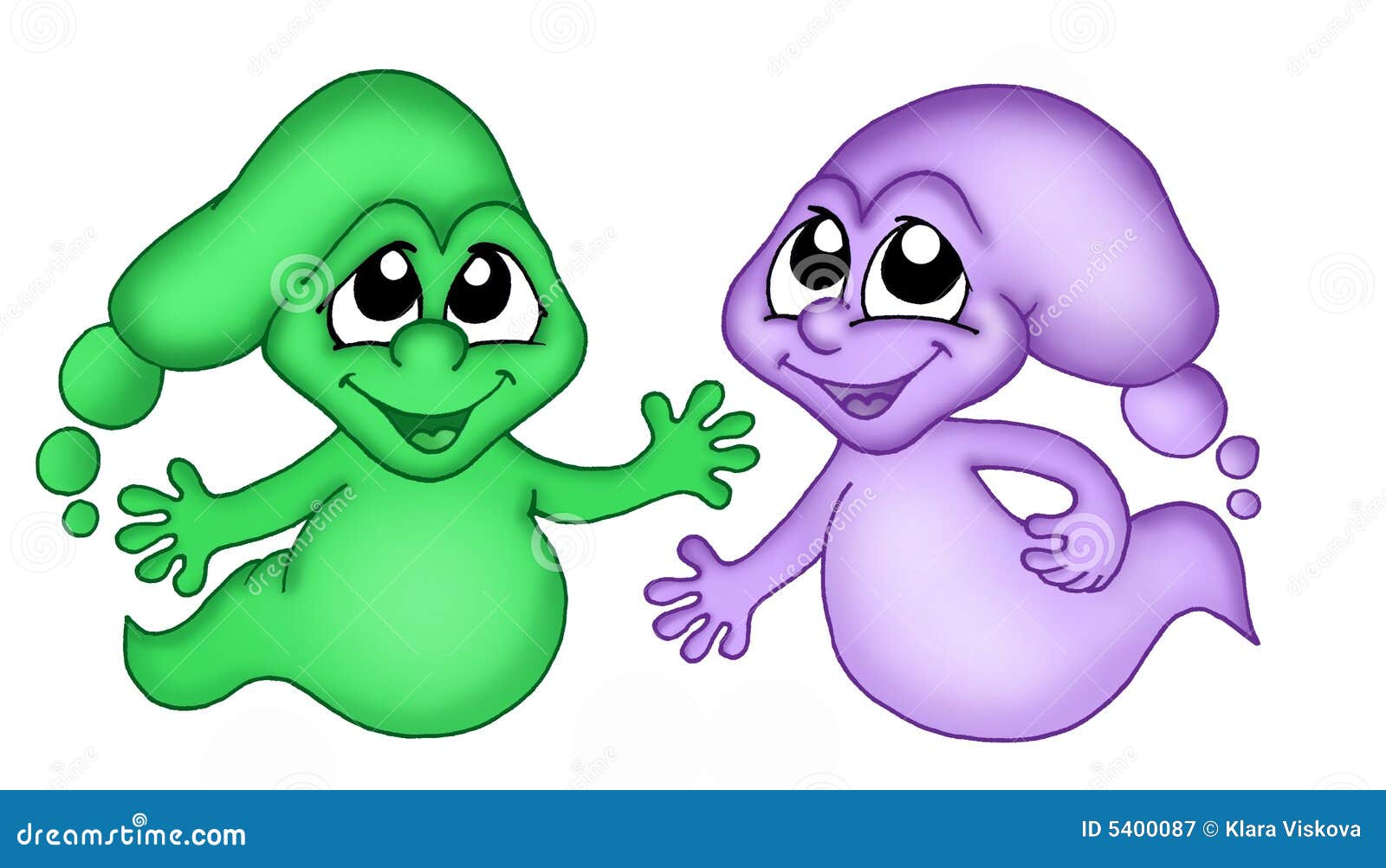 Green and purple ghosts stock illustration. Illustration of look 5400087