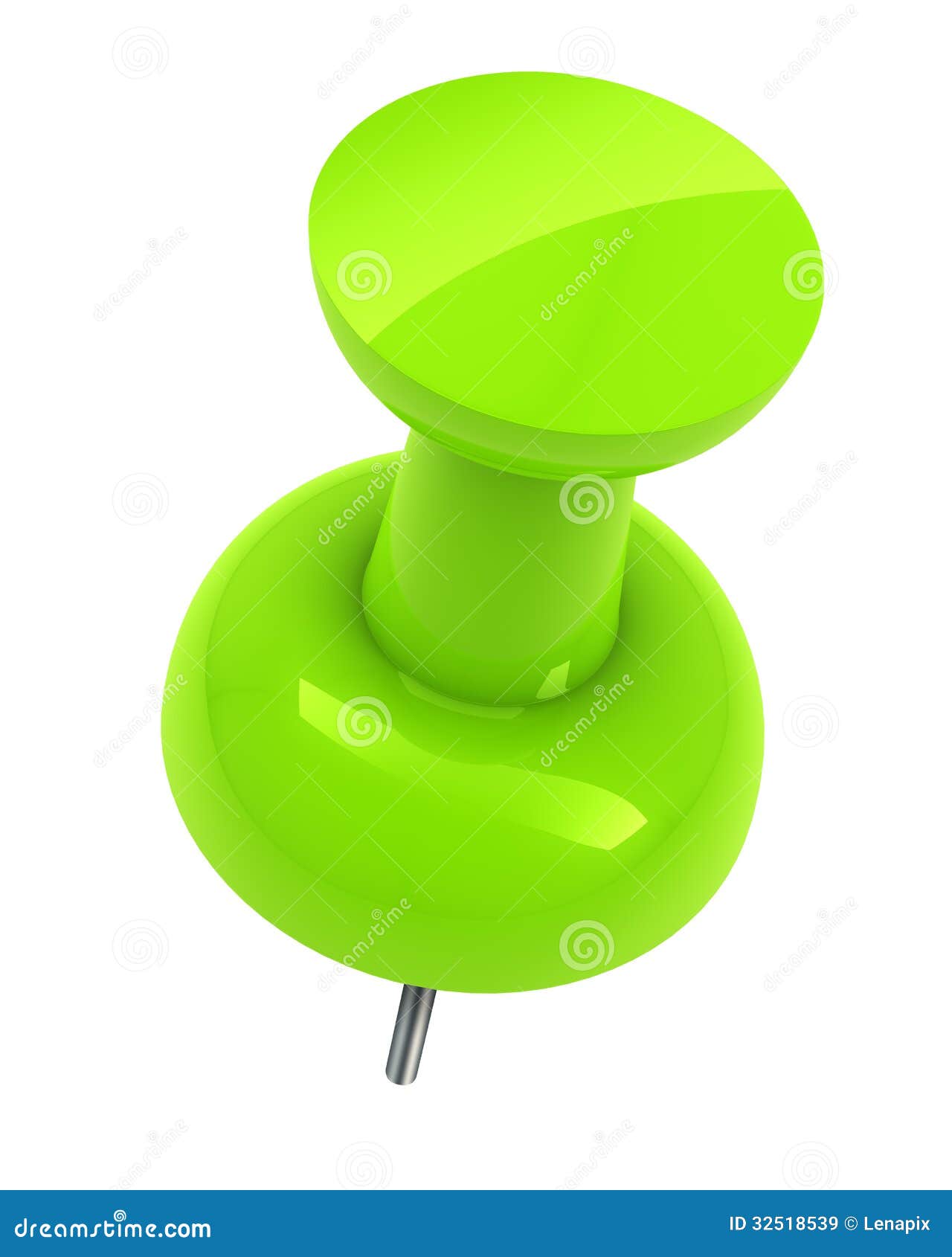 Green Push Pin Royalty Free Stock Images - Image: 32518539