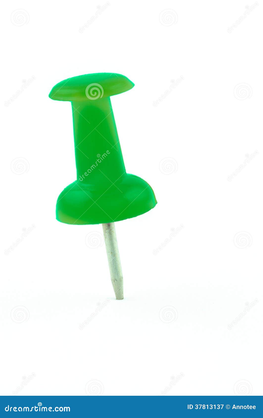 Green pushpin isolated stock image. Image of button, isolated - 37813137