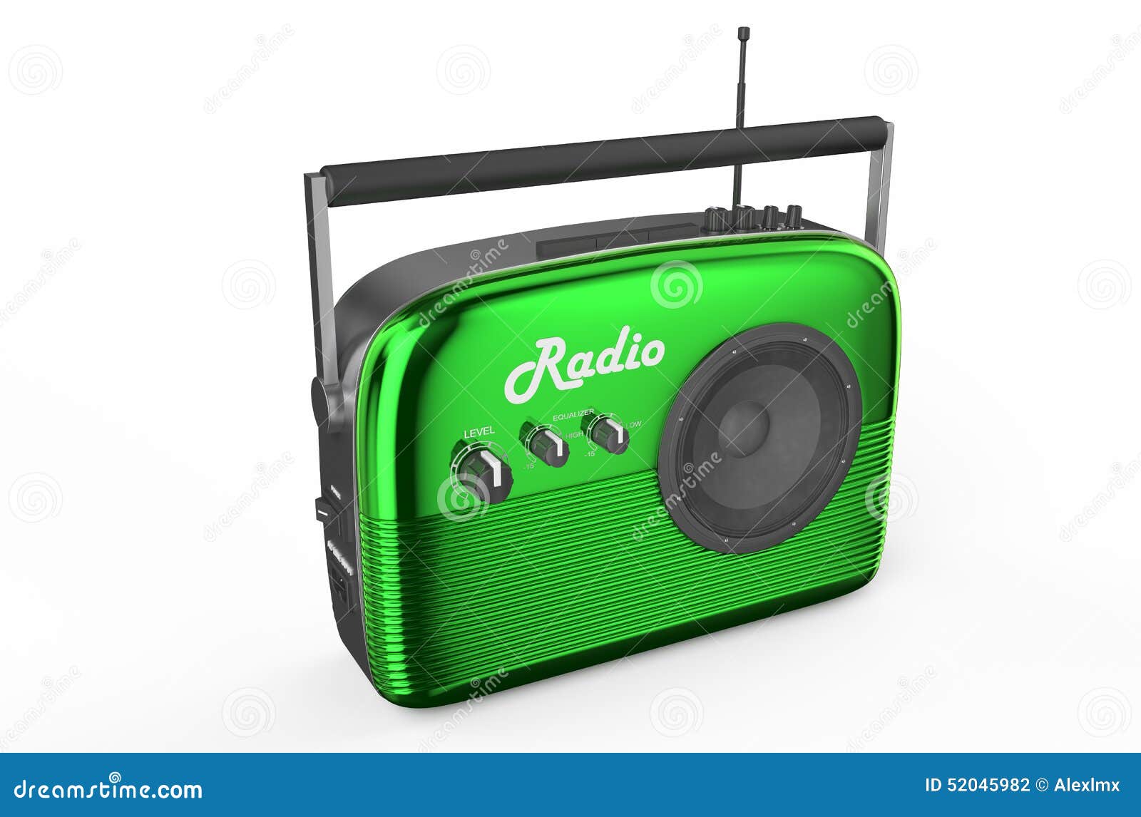 Radio On Air Green Glass Base RoyaltyFree Stock Photo
