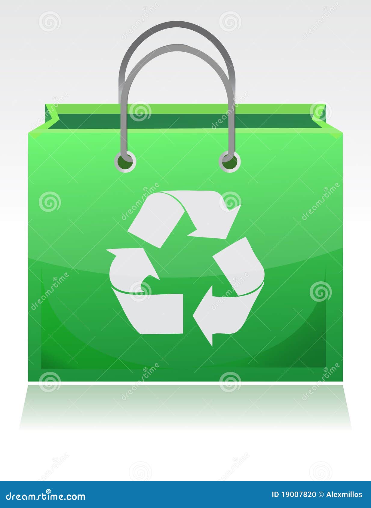 Green recycle bag stock illustration. Illustration of label 19007820