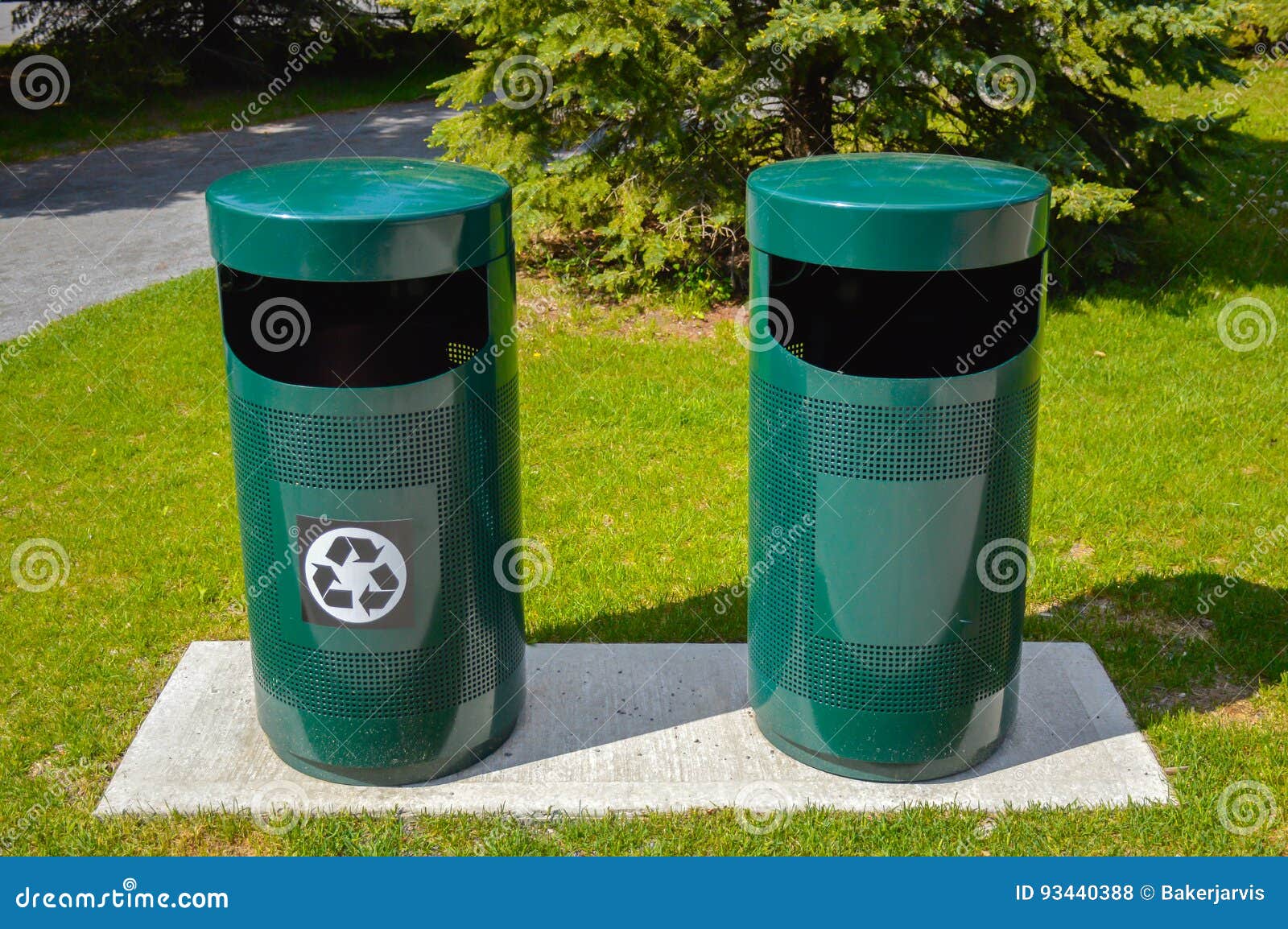 Green recycle bins stock photo. Image of bins, garbage 93440388