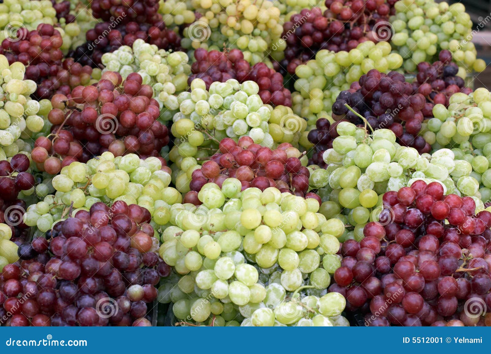 Organic Green Grapes in a Market Stock Image - Image of health