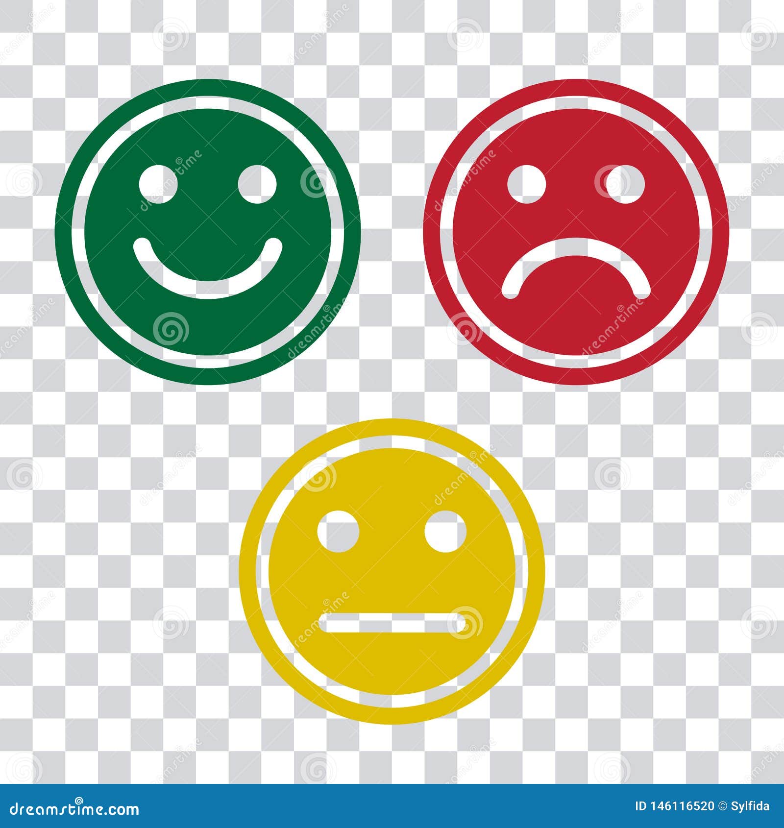Green Red And Yellow Smileys Emoticons Icon On Transparent Background