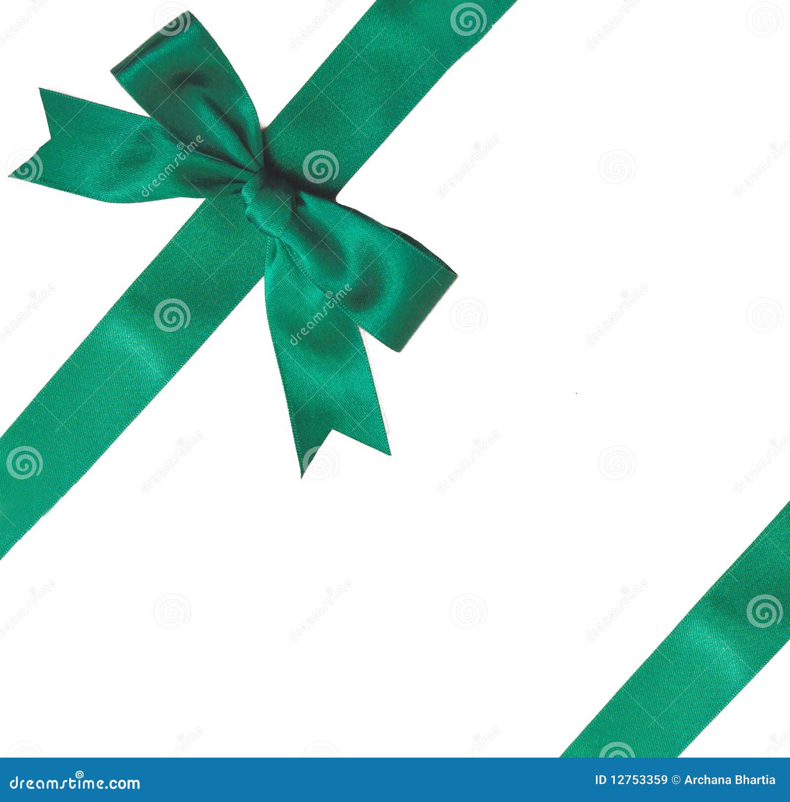 Green ribbon bow stock image. Image of decoration, wrappings - 12753359