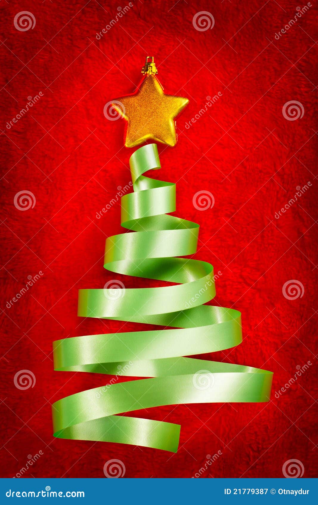 Green Ribbon Christmas Tree Stock Image Image of star, green 21779387
