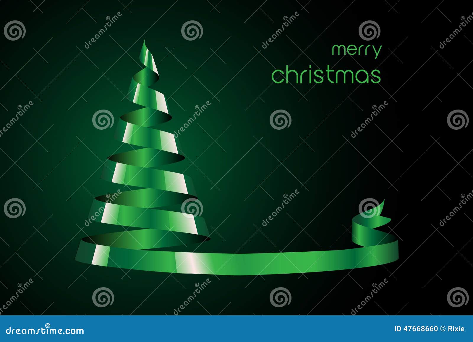Green Ribbon Christmas Tree Stock Illustration Illustration of holiday, curve 47668660