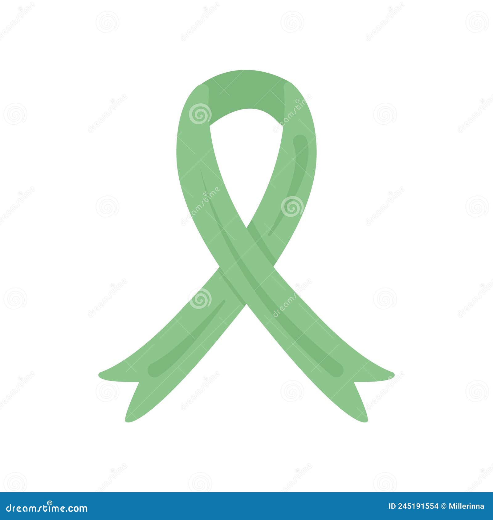 Realistic shiny green ribbon isolated on white Vector Image