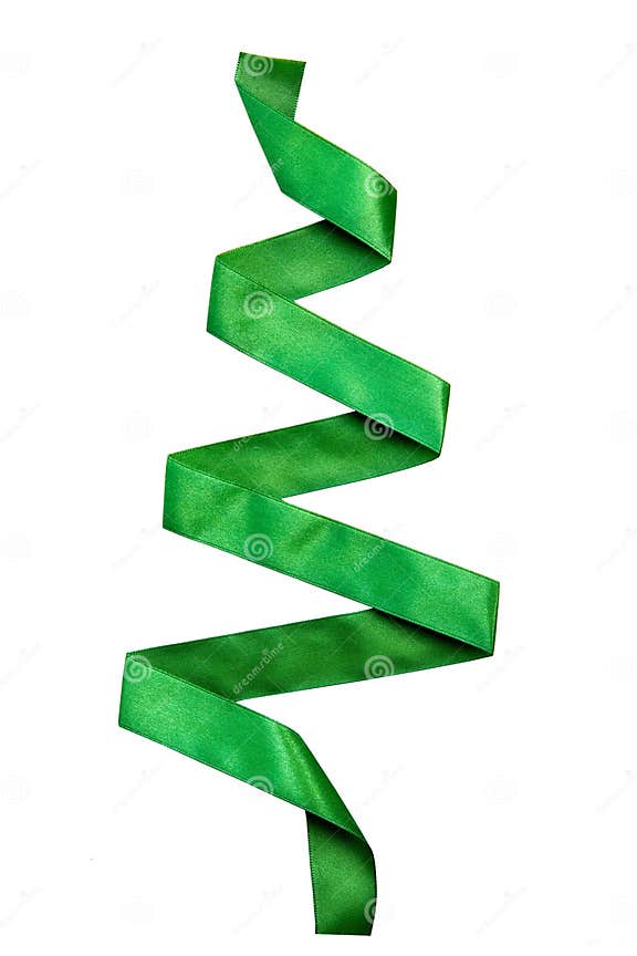 Green ribbon tree stock photo. Image of curled, color 16528234