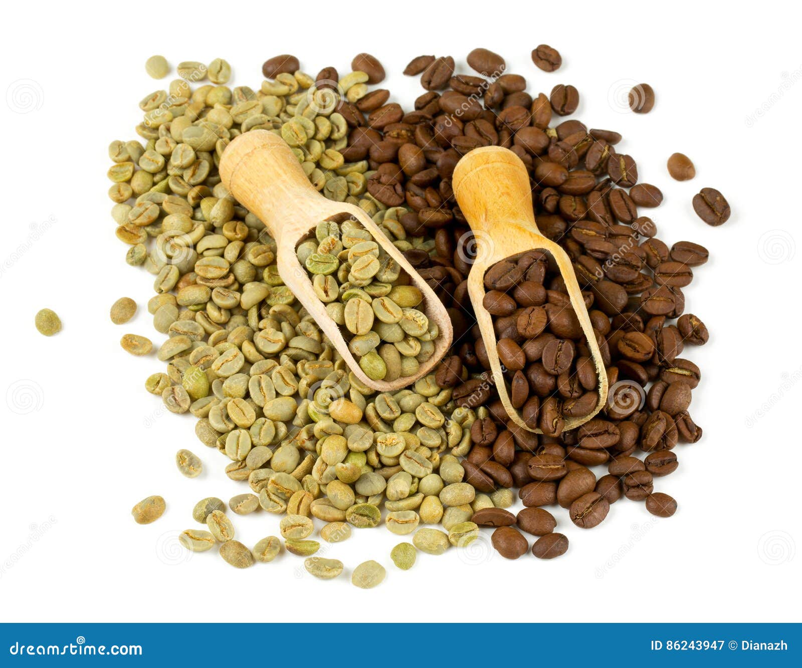 Green and Roasted Coffee Beans Stock Image Image of ingredient, caffeine 86243947