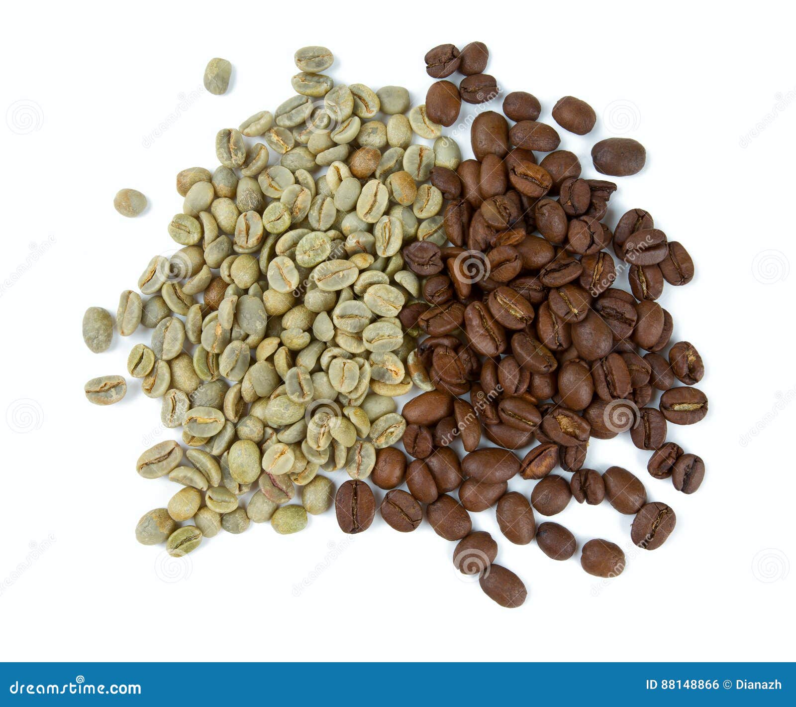 Green and Roasted Coffee Beans Stock Photo Image of arabic, roast 88148866
