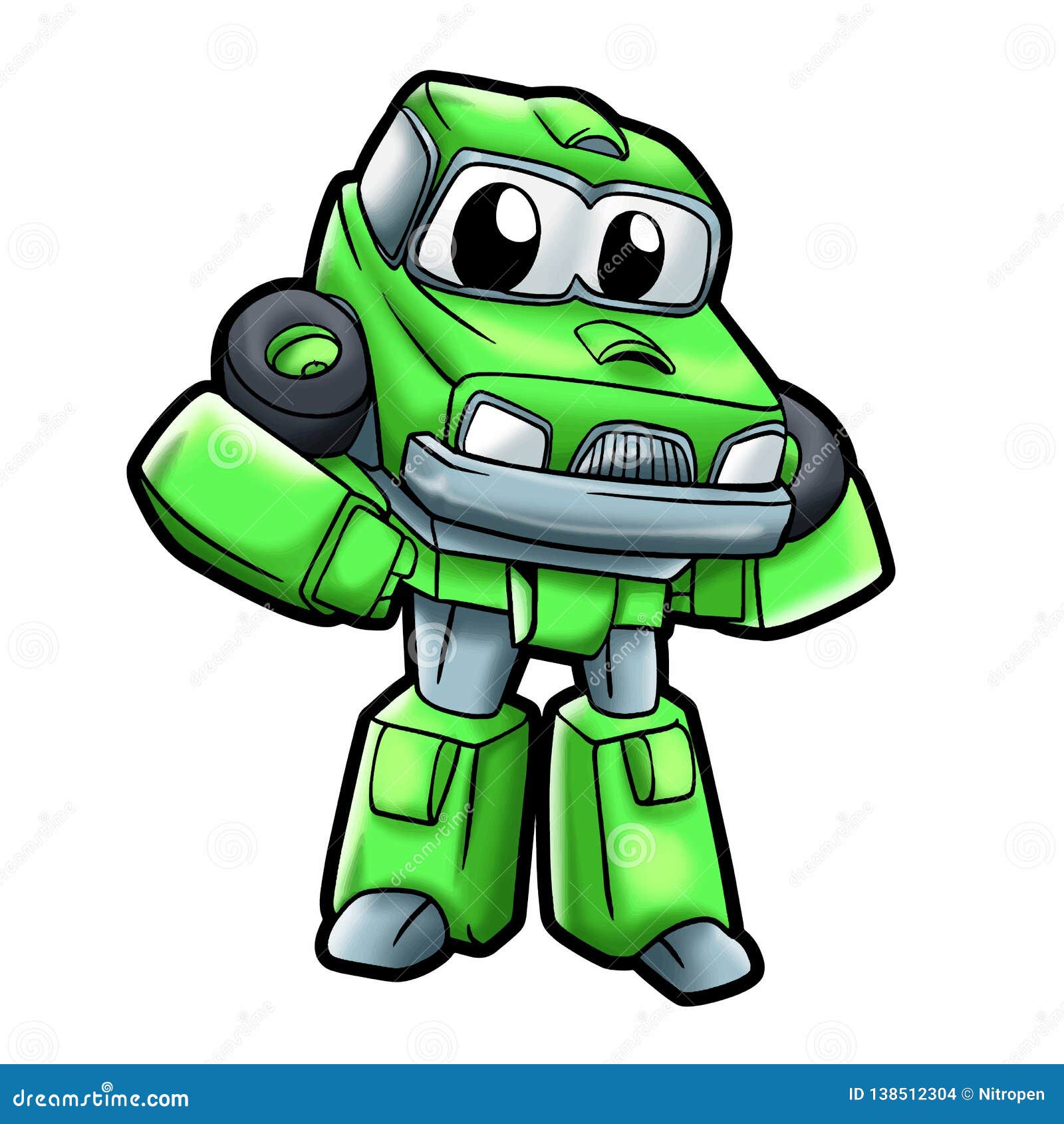 Green Robot Car - Robots for Kids - Robot Cartoon Stock Vector