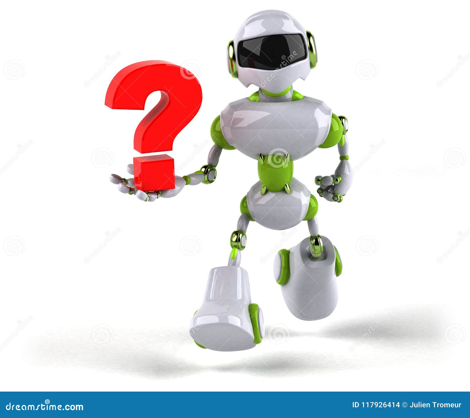 Green Robot 3D Illustration Stock Illustration Illustration of