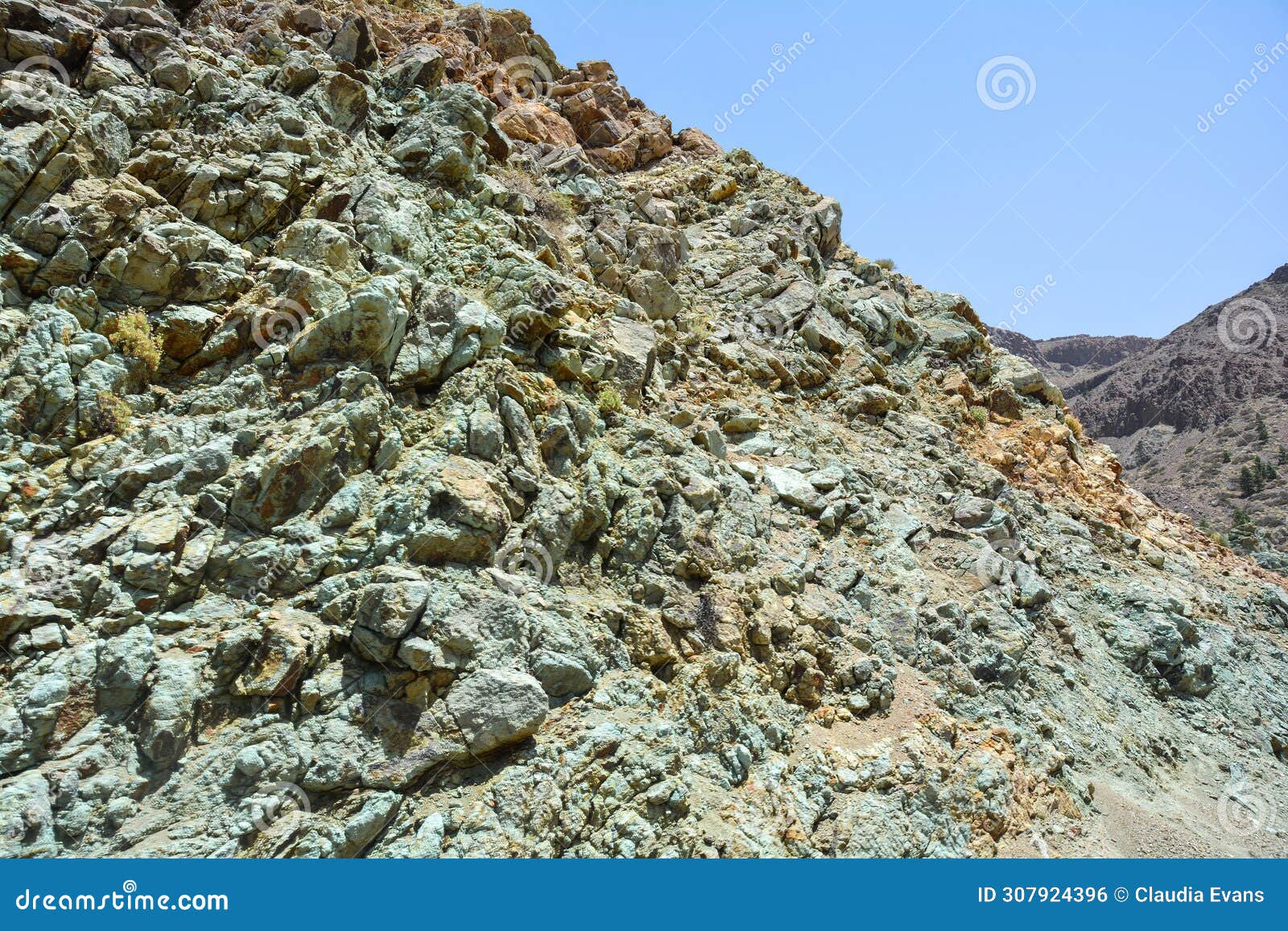 green rocks in el teide national park in tenerife, spain