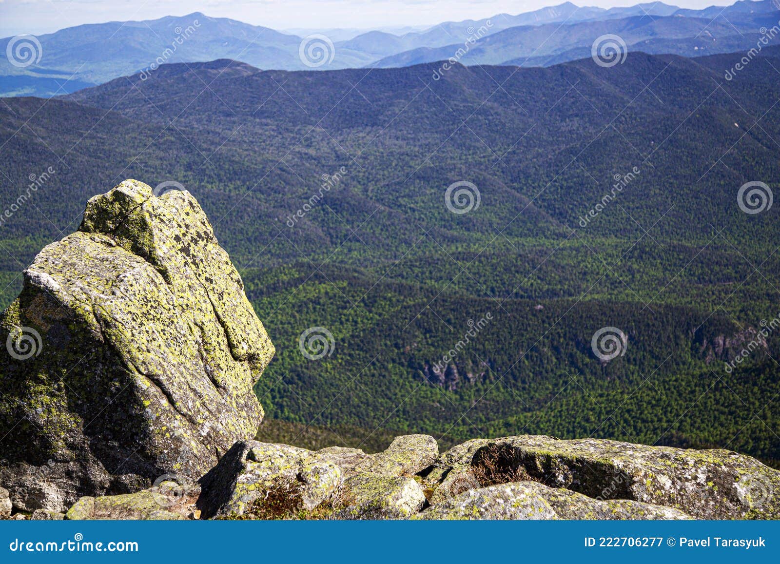 Green, Rocky Adirondack Mountains on the Top of Whiteface Mountain in ...