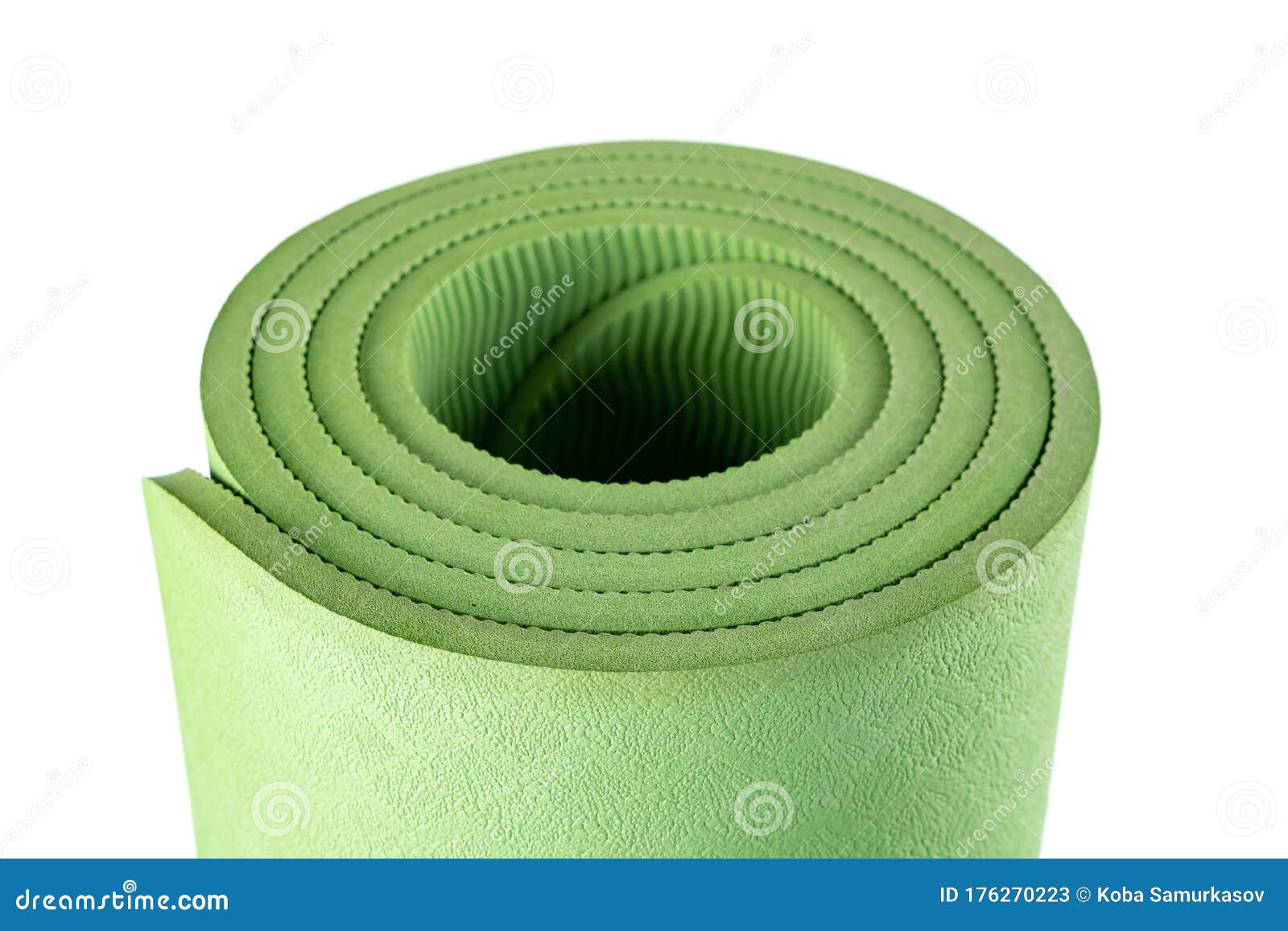 Green Rolled Sleeping Mat Isolated on White Background Stock Image ...