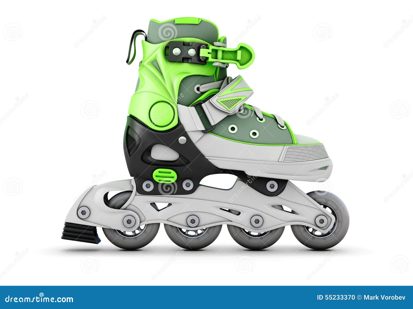 Green Roller Skate Side View Stock Photo Image of pair, horizontal