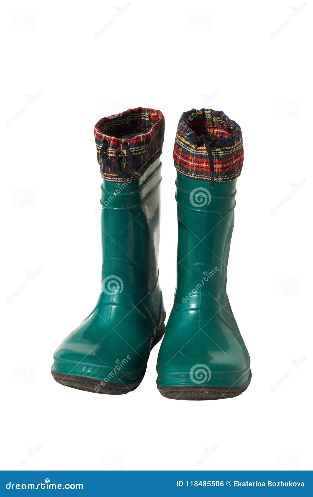 Green rubber boots. stock photo. Image of modern, rain 118485506