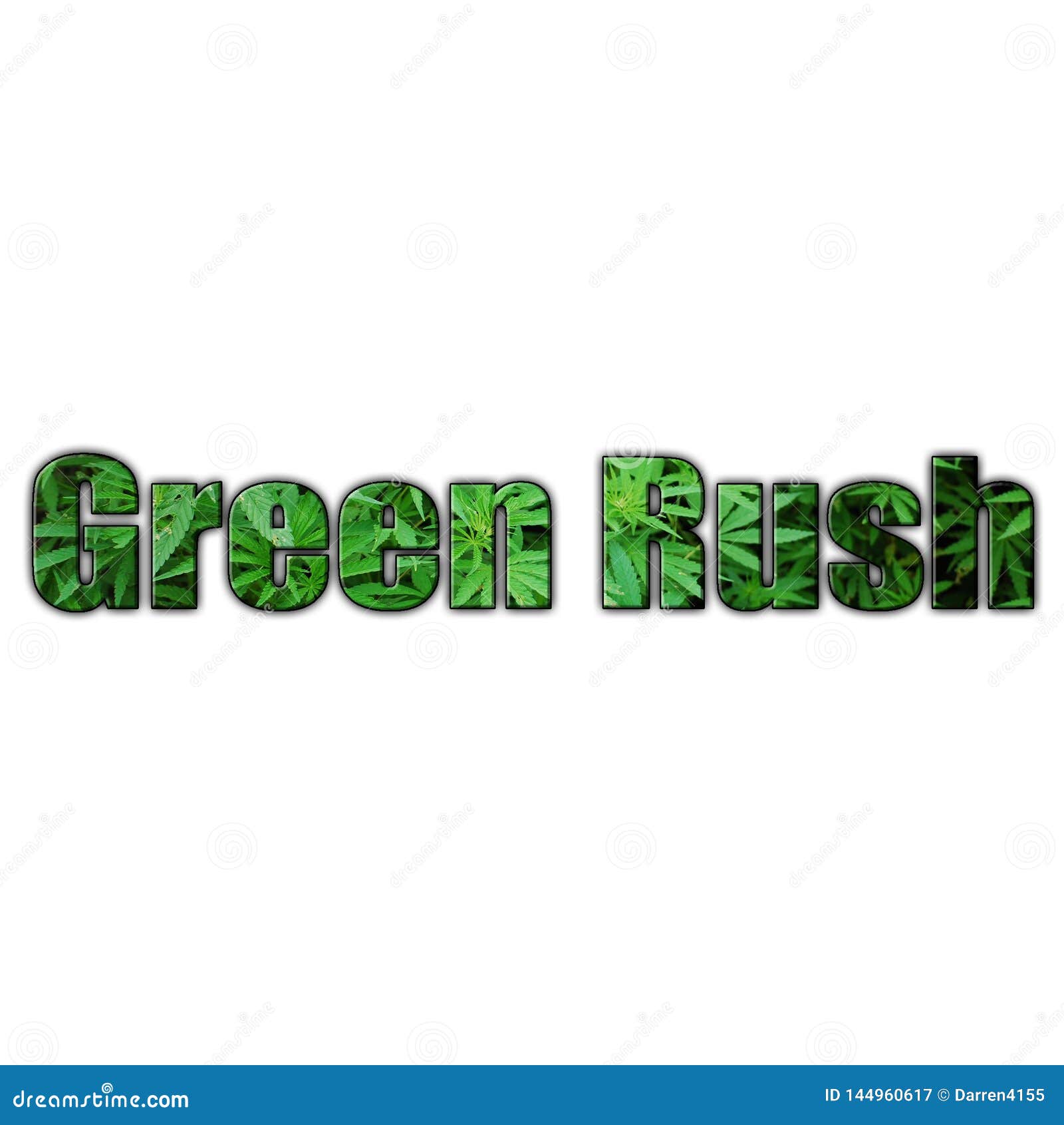 Green Rush Marijuana Logo with Clear Background High Quality Stock