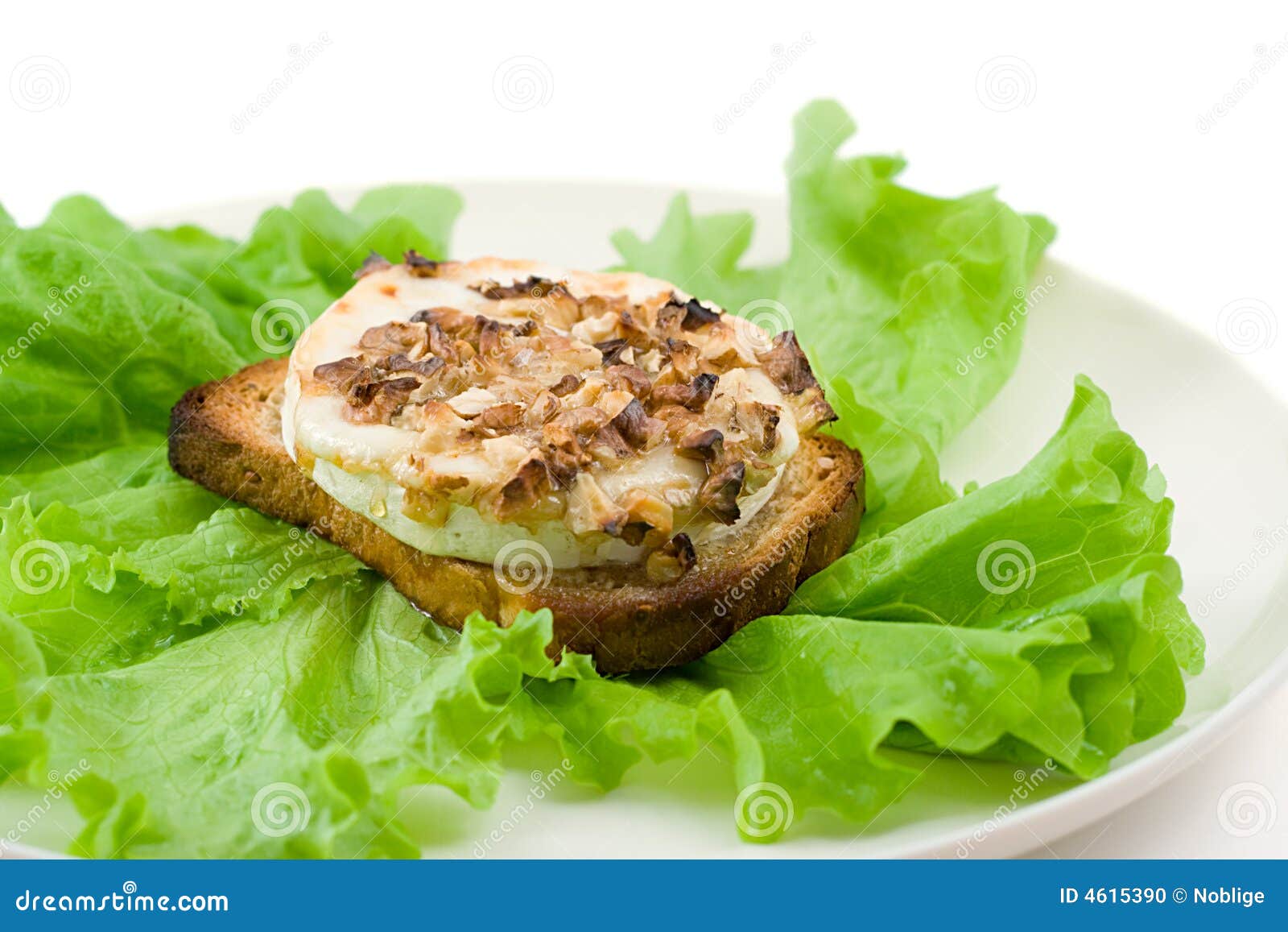 Green Salad with Goat Cheese and Toast Stock Photo Image of lettuce