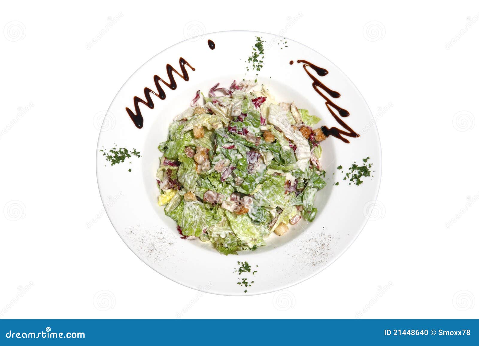 Green salad on plate stock photo. Image of kitchen, product 21448640