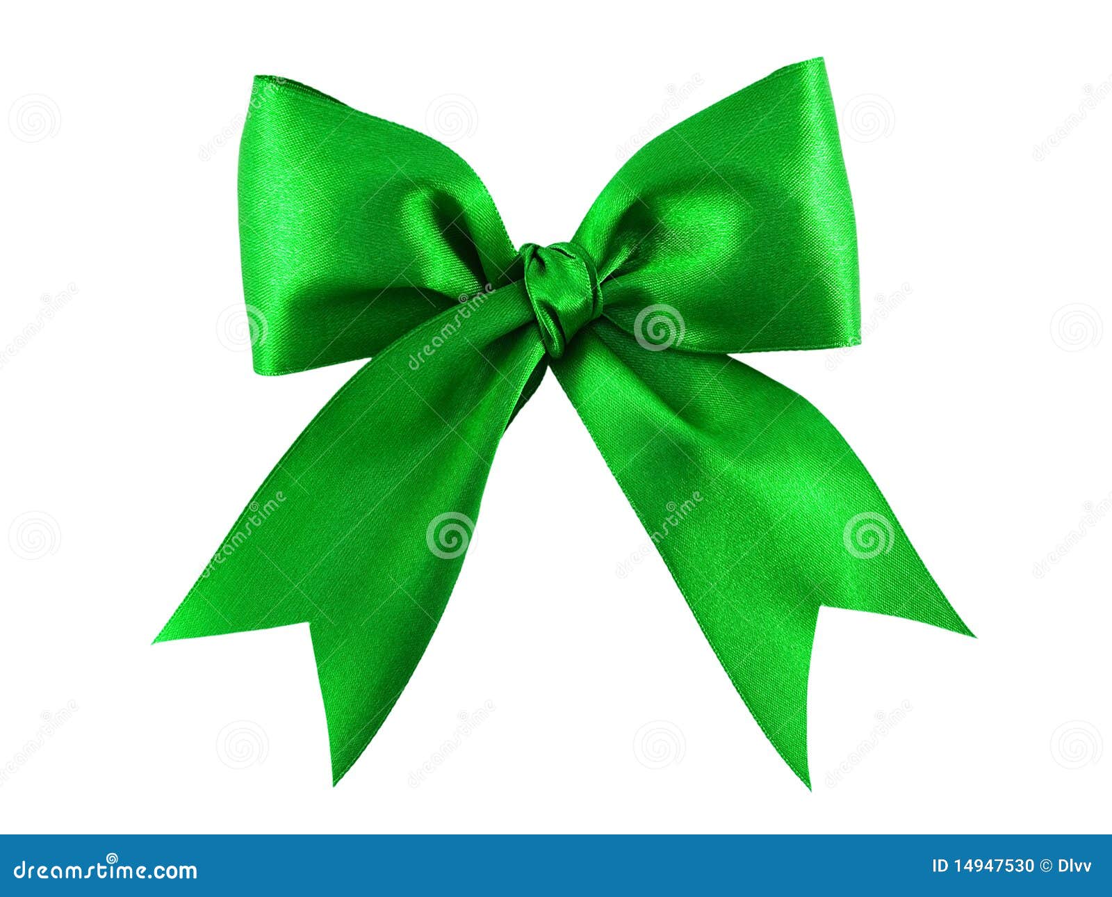 Green satin gift bow stock photo. Image of celebration 14947530