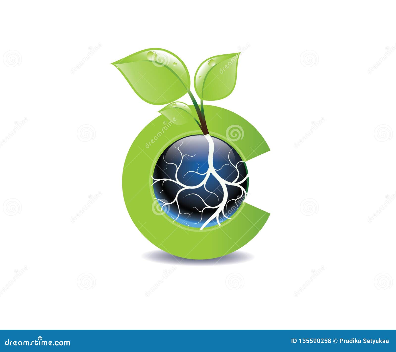 A Green Save Earth Stock - Illustration of logo, plant: 135590258