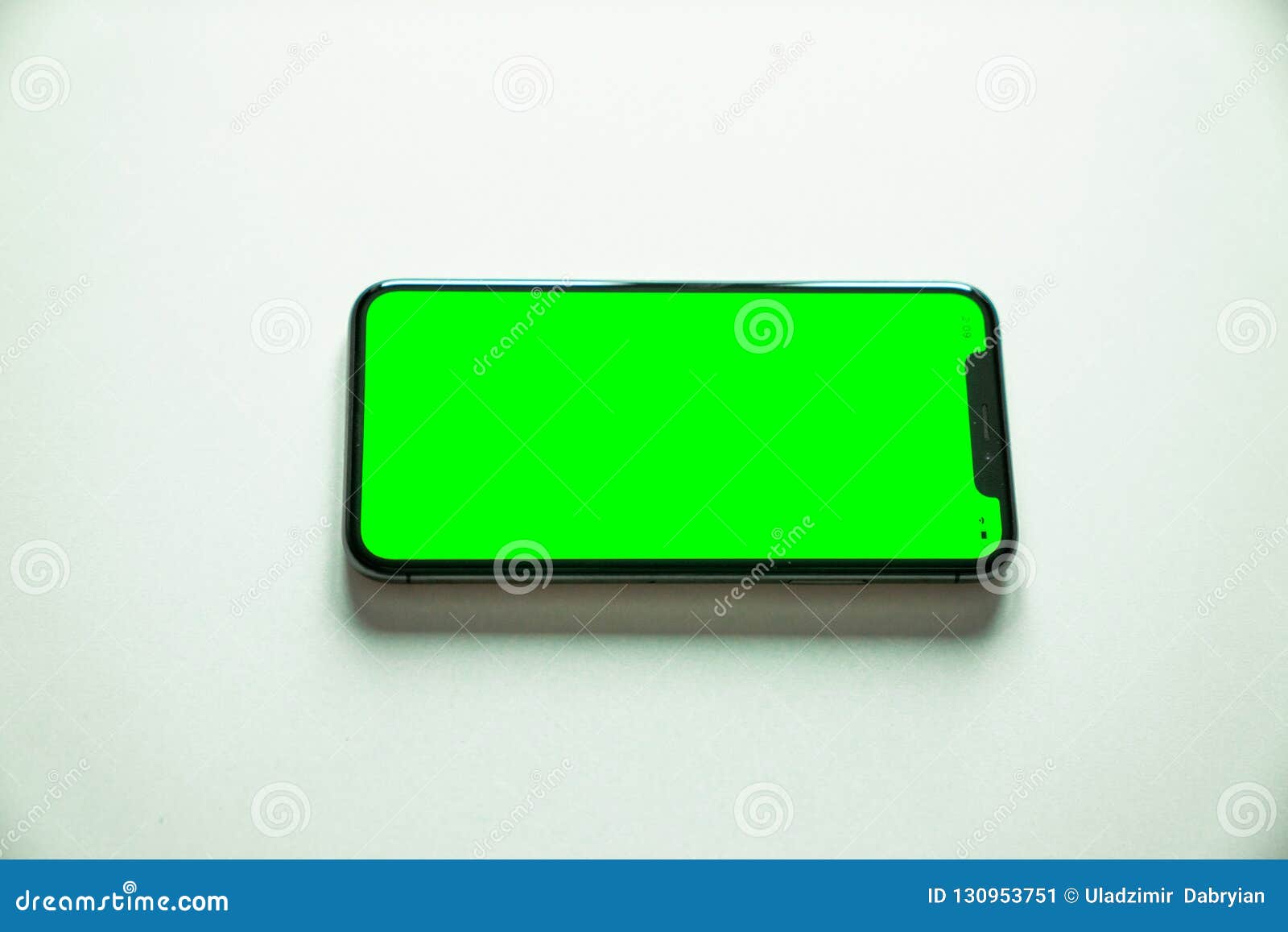 IPhone X, Green Screen on White Background Stock Image Image of green
