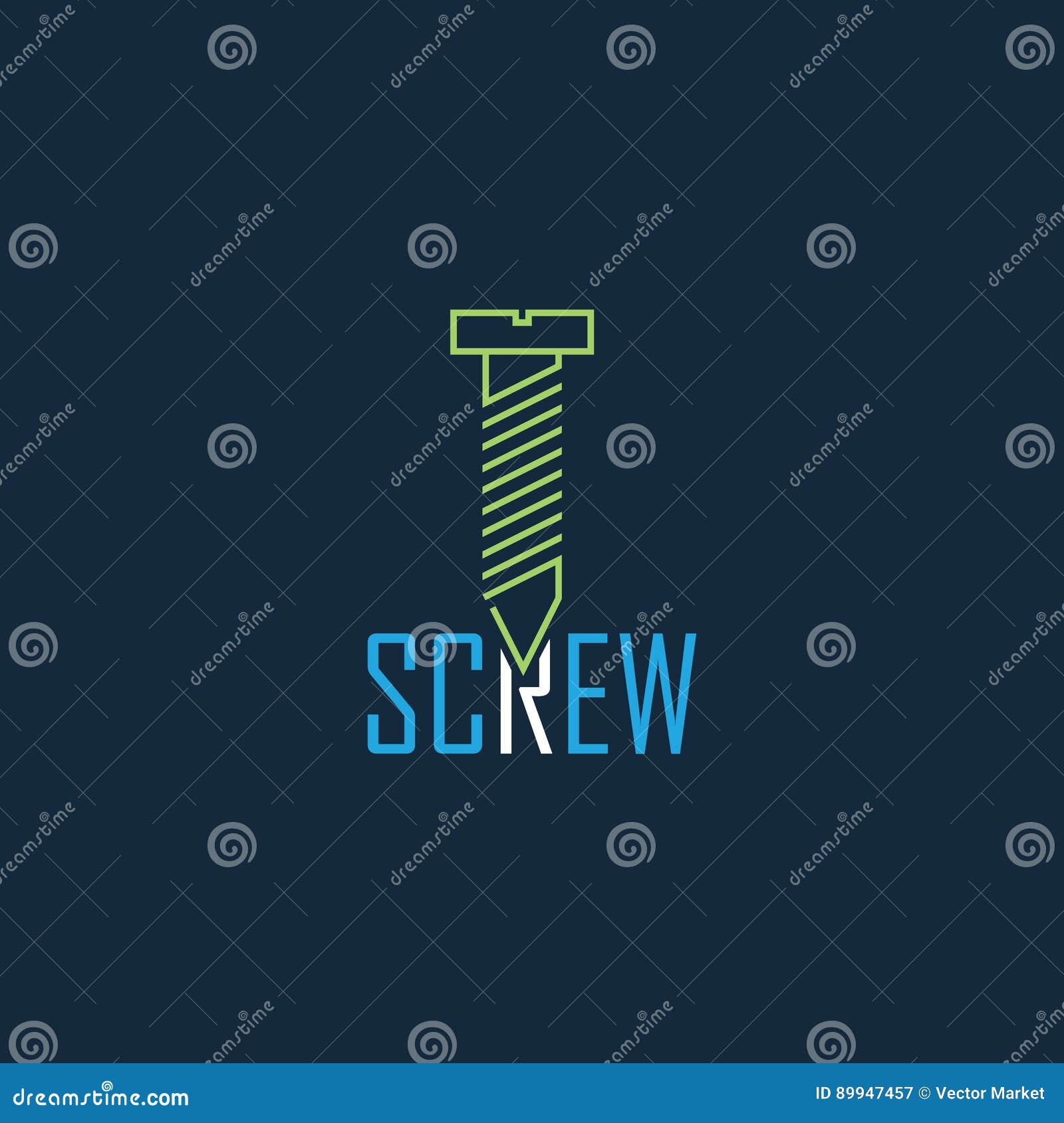 Green and Blue Text Vector Logo Design with Background Stock Vector