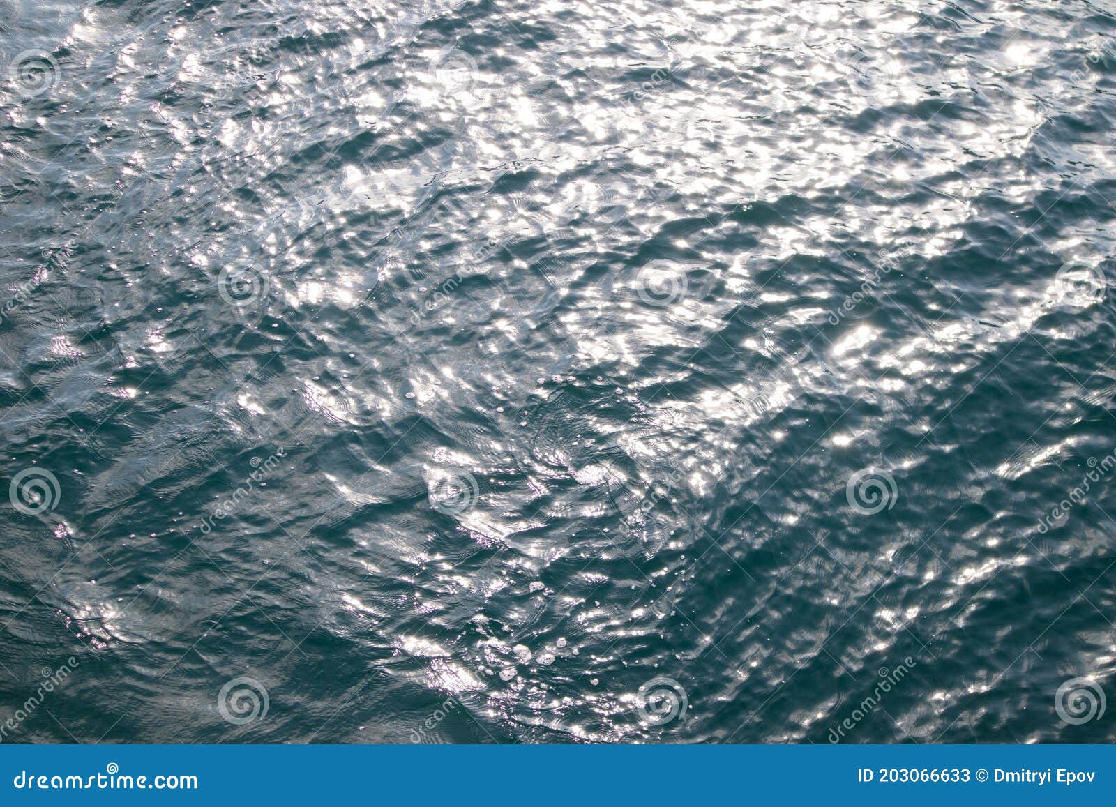 Green Sea Clear Water Background Surface with Small Waves Stock Image
