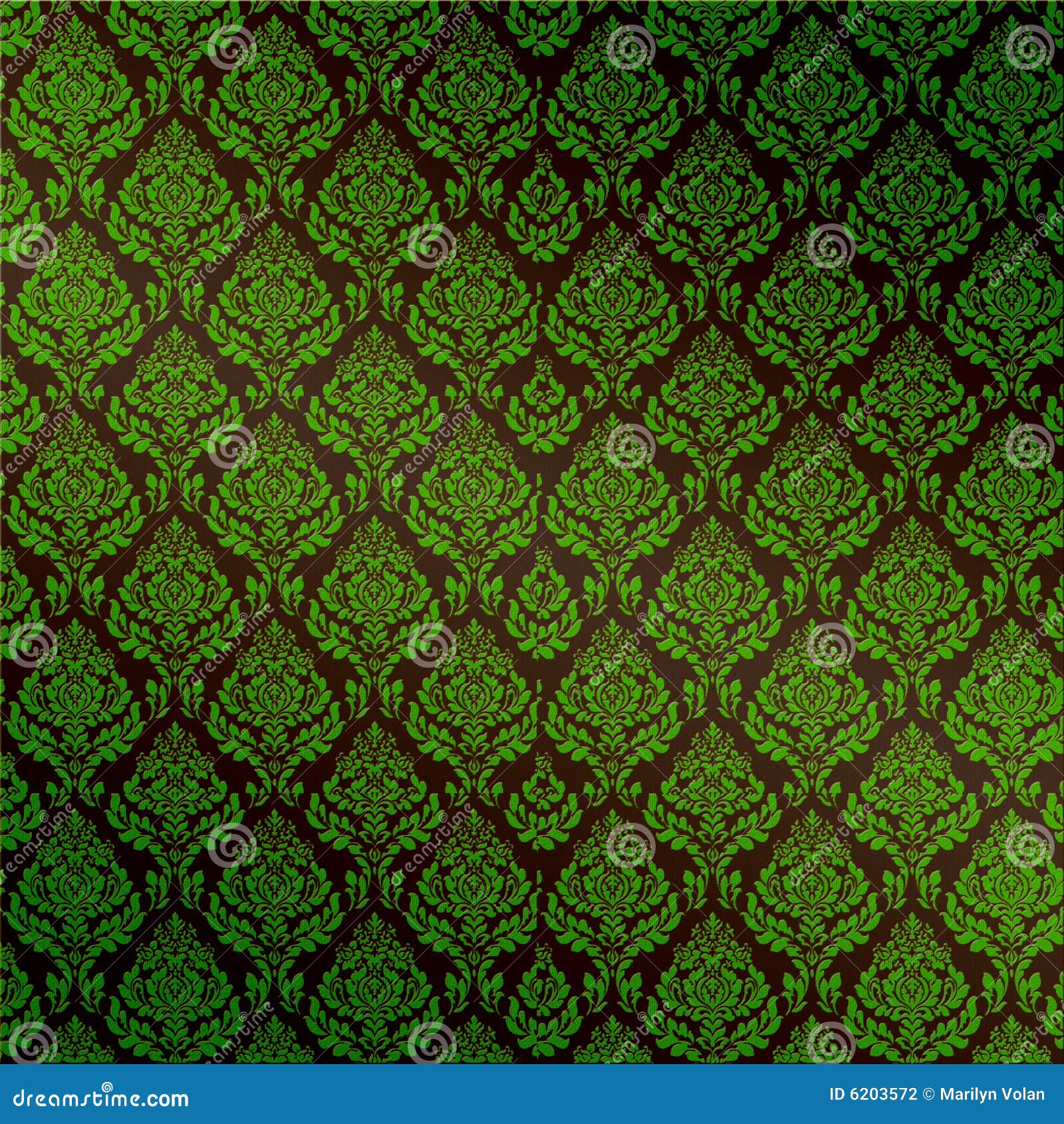 Green Seamless Damask stock illustration. Illustration of elements