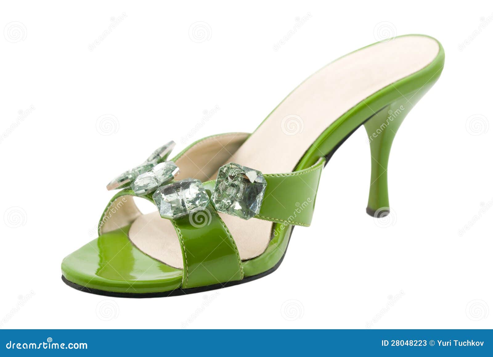 The green shoe stock image. Image of green, strap, isolated 28048223